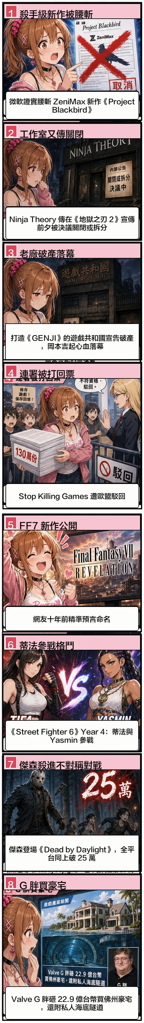 星野 夏希八格速報：微軟腰斬 Project Blackbird、工作室壞消息不斷、FF7 新作公開、傑森殺進 DbD