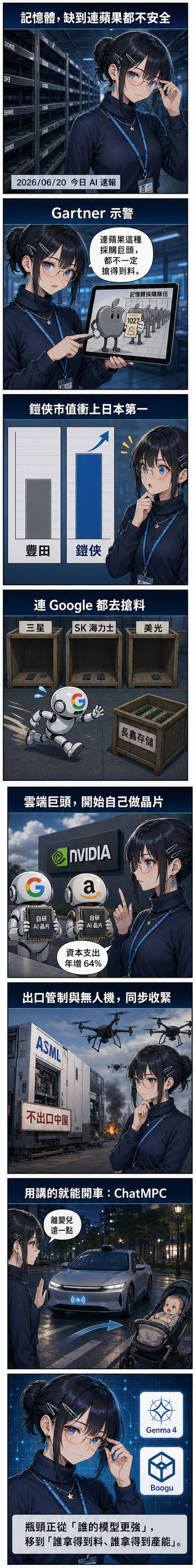 水無瀨 澪八格速報：記憶體缺到連蘋果都不安全、鎧俠市值衝上日本第一、雲端自研晶片、ASML 出口管制與無人機、ChatMPC 對話開車